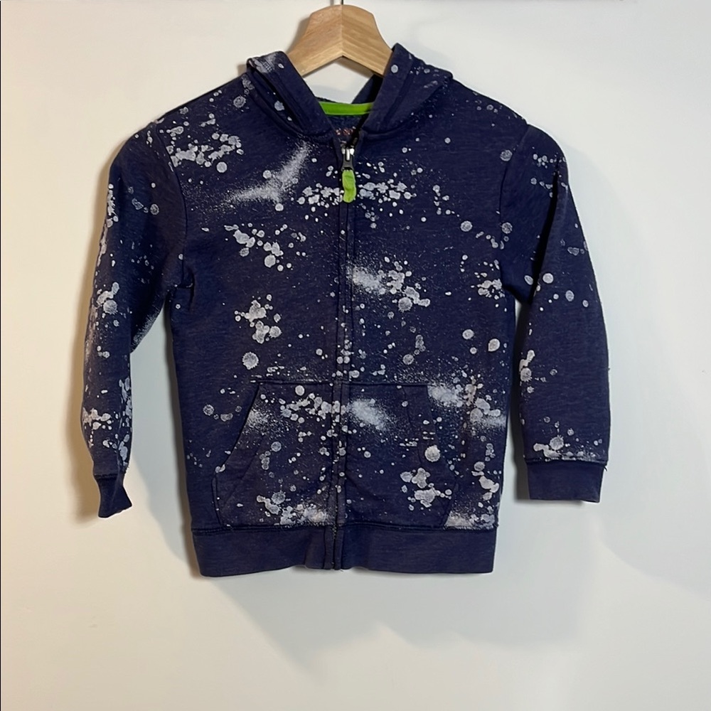 Cat & Jack Kid’s (4/5) Long Sleeve Zip Up Hoodie - Paint Splatter Pattern